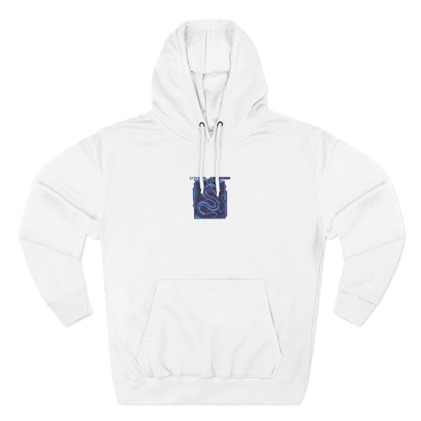 Moletom com Capuz Onda Azul Abstrata — Pulôver de Lã Arte Oceânica Minimalista