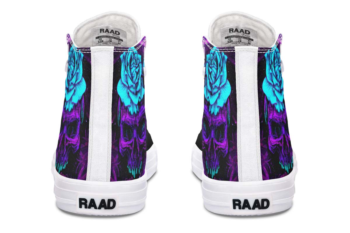 Tênis de Lona de Cano Alto com Estampa Colorida, Moda Masculina e Feminina